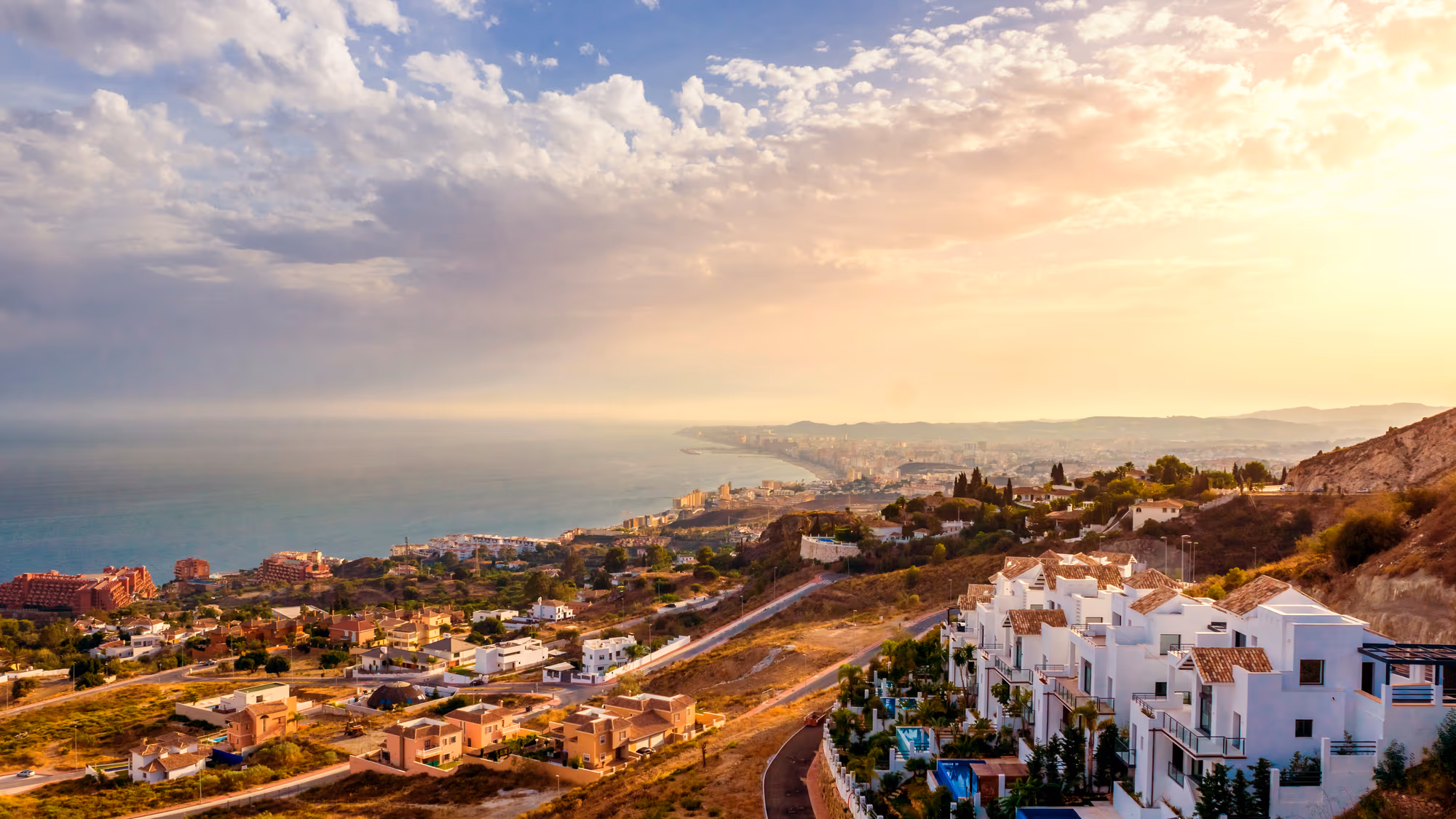 The Costa del Sol coastline with holiday properties